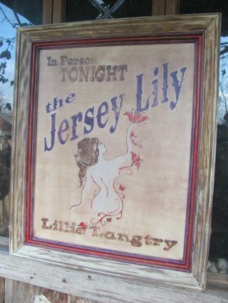 The Jersey Lily - Lillie Langtry - Vintage Look Wooden Saloon Sign - 20 " X 24 "