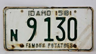 1958 Idaho License Plate Collectible Antique Vintage N 9 - 130