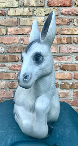 Vintage Poloron Blow Mold Donkey Nativity Animal Lighted Christmas 20” Grey 2