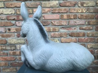 Vintage Poloron Blow Mold Donkey Nativity Animal Lighted Christmas 20” Grey 3