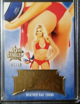 2019 Benchwarmer Heather Rae Young 40th National Bums Butt Gold Foil 