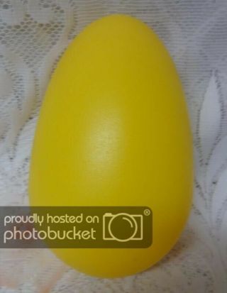 Vintage 18 " Large Jumbo Giant Blow Mold Yellow Easter Egg Outdoor Yard Decor