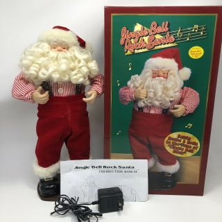Vintage 1998 Jingle Bell Rock Santa Animated Dances Retired Christmas Fantasy 4