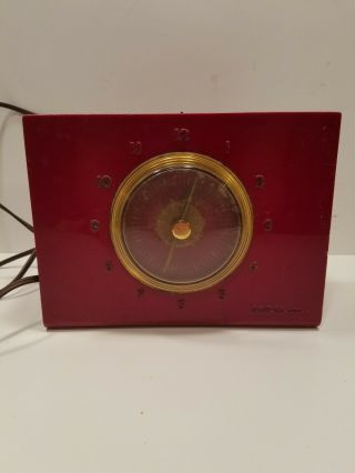 Antique Vintage Tube Radio Rca Clock Model 2 - C - 513 Red