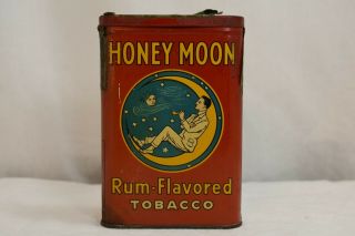 Vintage Honey Moon Rum - Flavored Tobacco Tin Double Cut Red Man On Moon