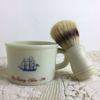 Vintage Shulton Old Spice Shaving Mug Brush Set Belgium Ship Recovery Salem 1794