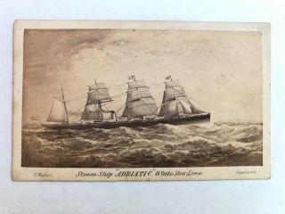 Rare 19th Century White Star Line Deck Plan Trade Card for the RMS Adriatic 2