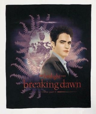 Twilight Saga Breaking Dawn Edward The Handsome Vampire Fleece Throw Blanket