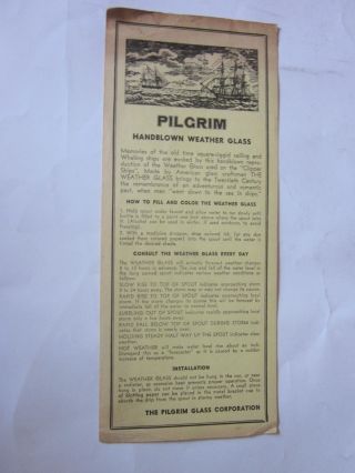 Vintage Pilgrim Handblown Weather Glass Ink Blotter