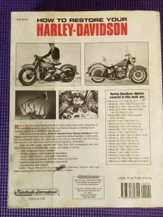 HOW TO RESTORE YOUR HARLEY DAVIDSON MOTORCYCLE BOOK BRUCE PALMER 1994 KNUCKLE 3