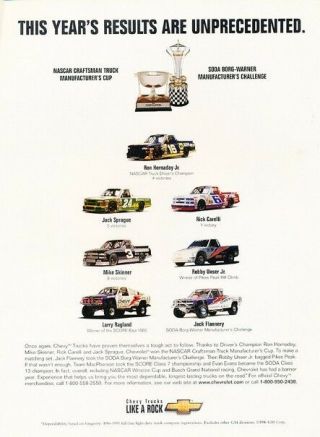 1997 Chevrolet Race Truck Advertisement Print Art Car Ad K10