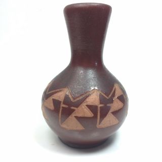 Vintage Red Ware Native American Hand Made Pottery Short Bull Sioux