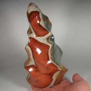 7.  2 " Polychrome Jasper Flame Polished Display Stone - Madagascar - 2.  6 Lbs