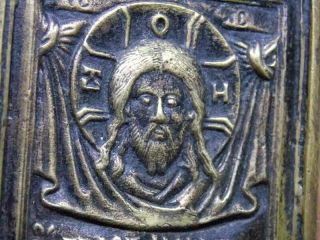 Antique Russian Orthodox bronzes enamel Icon Нерукотворный икона 7