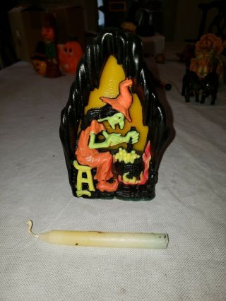 Vintage Gurley Halloween Glow Candle - Witches Brew - Witch Cauldron