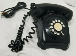Vintage Stromberg - Carlson Black Rotary Phone Usa W/ Wires C4