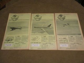 3 Trade - A - Plane Classified Newspaper,  July & August 1972 Aviation