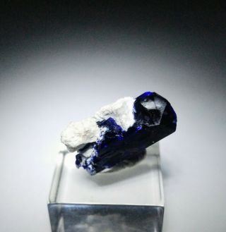 MAGNIFICENT - Blue Azurite crystal w/matrix,  thumbnail Milpillas mine Mexico 4