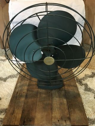 Vintage Mid Century Green Kenmore Table Top/wall Mount 18” Ocillating Fan
