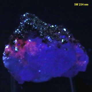 Bb: Fluorescent Fluorite W/ Pyrite,  Calcite,  Scheelite From Peru - Colors