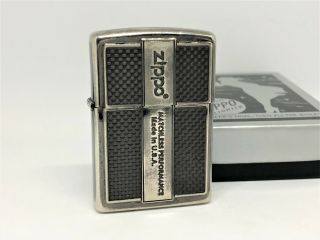 Rare Zippo 2013 Limited Edition Front Carbon Fiber Plate Lighter Black/silver