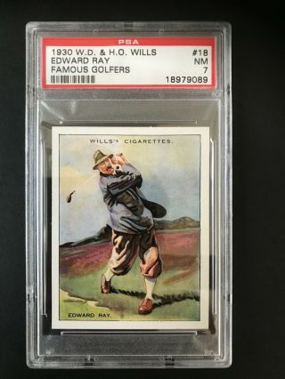 1930 W.  D.  & H.  O.  Wills Famous Golfers: Edward Ray 18 Psa Grade 7