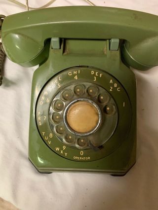 Vintage Green Stromberg Carlson Desk Phone 1970s Rotary Dial
