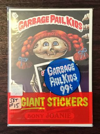 1986 Topps Garbage Pail Kids Giant Stickers Complete Set Of 15 With Wrapper