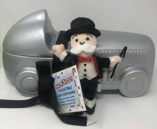 Mr.  Monopoly Silver Car Ceramic Cookie Jar By Designpac