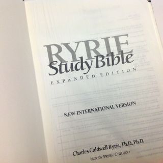 RYRIE STUDY BIBLE Expanded Edition NIV Bonded Leather Red Letter MOODY 1994 2
