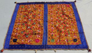 63 " X 52 " Handmade Embroidery Old Tribal Ethnic Wall Hanging Decor Tapestry