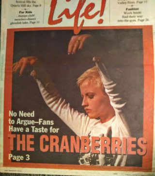 Dolores O ' Riordan The Cranberries Vintage Newspaper Valley Life 1995 2