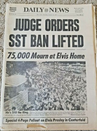 Elvis Presley Funeral - Son Of Sam August 18th 1977 York Daily News Newspaper