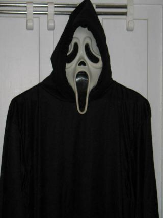 Vintage Scream Ghostface Mask Fun World Easter Unlimited Costume Robe Belt Adult