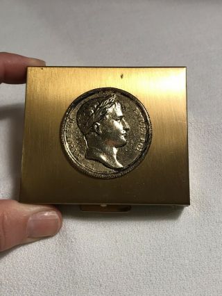Vintage Gillette Travel Razor With Julius Caesar Coin On Brass Case