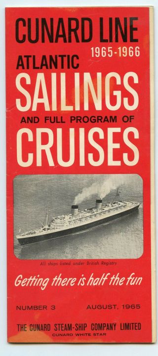 1965 Cunard Line 1965 - 1966 Atlantic Sailings Full Program Of Cruises Queen Mary