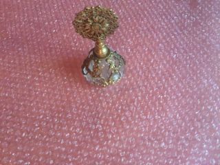 Vintage Rose Hollywood Globe 24 Kt.  Gold Plated Perfume Bottle With Glass Dauber