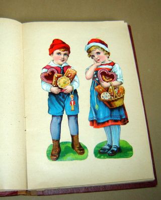 62 Antique Old Victorian Die Cut Scrap In A Book - Santa Angels Hansel & Grettel