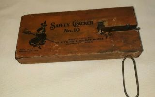Antique Halloween Wooden Safety Cracker No.  10 Noisemaker Willett 