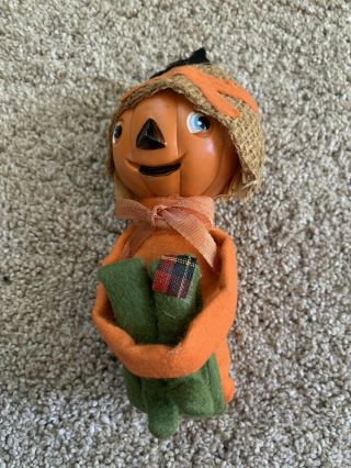 Vintage Halloween Knee Hugger Pumpkin Scarecrow Japan