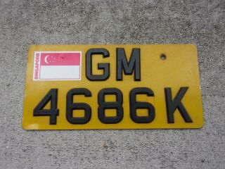 Singapore License Plate Gm 4686 K