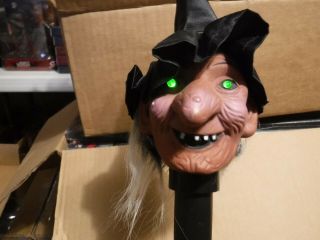 Vintage Halloween Telco 18 " Witch Stick Light Up Eyes And Sound