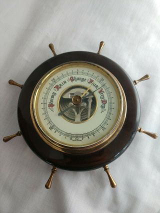 Vintage Barometer Nautical Ship Wheel Made In West Germany
