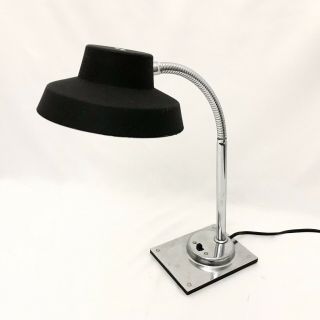 Vintage Mid - Century Modern Tensor Chrome & Black Gooseneck Desk Lamp