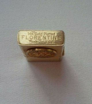 Vintage FLORENTINE 14k Gold Plated Lighter - H.  HENTZ & CO.  FOUNDED 1856 6