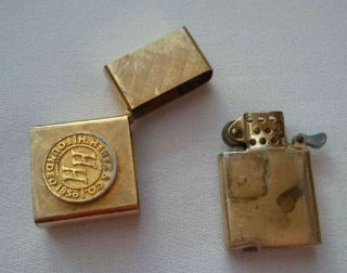 Vintage FLORENTINE 14k Gold Plated Lighter - H.  HENTZ & CO.  FOUNDED 1856 8