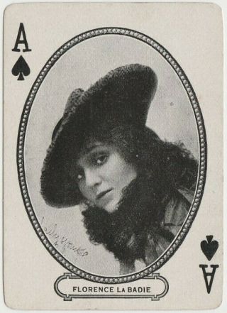 Florence La Badie 1916 Mj Moriarty Silent Film Star Playing Card
