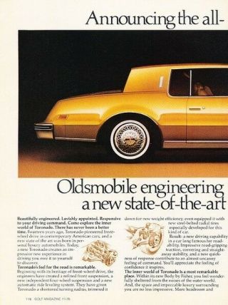 1979 Oldsmobile Toronado 2 - Page Advertisement Print Art Car Ad J881