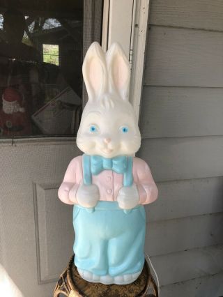 1994 Carolina Enterprises Boy Easter Bunny Rabbit Plastic Lighted Blow Mold 25 "