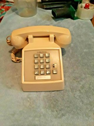 Vtg Western Electric A Bell Push Button Desk Phone 2500dm Beige Ivory Landline